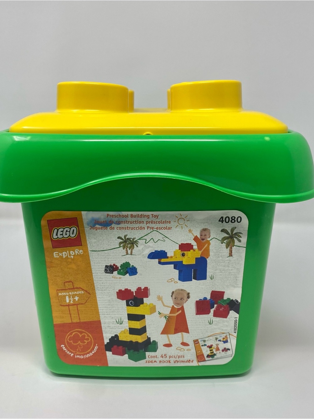 Complete LEGO 45 piece Duplo Brick Bucket small set (2002) almost new condition